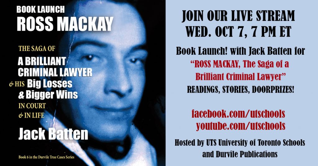 Ross Mackay's face in 3/4 profile and information about the event which takes place 7 ET, Oct 7.